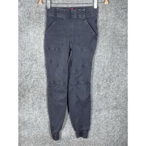 Spanx Stretch‎ Twill Cargo Jogger Jeans Womens Size XS Gray Pockets Ankle Zip